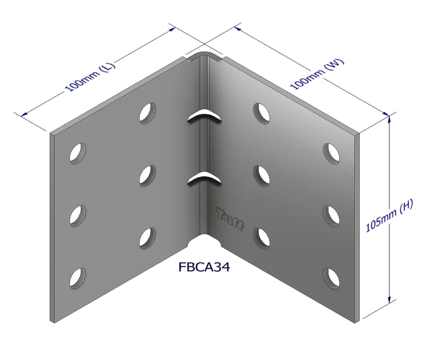 HEAVY DUTY ANGLES 100X100X105X3MM