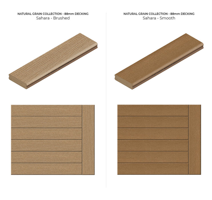 88x23 Modwood Natural Range Decking Boards R10 5.4m